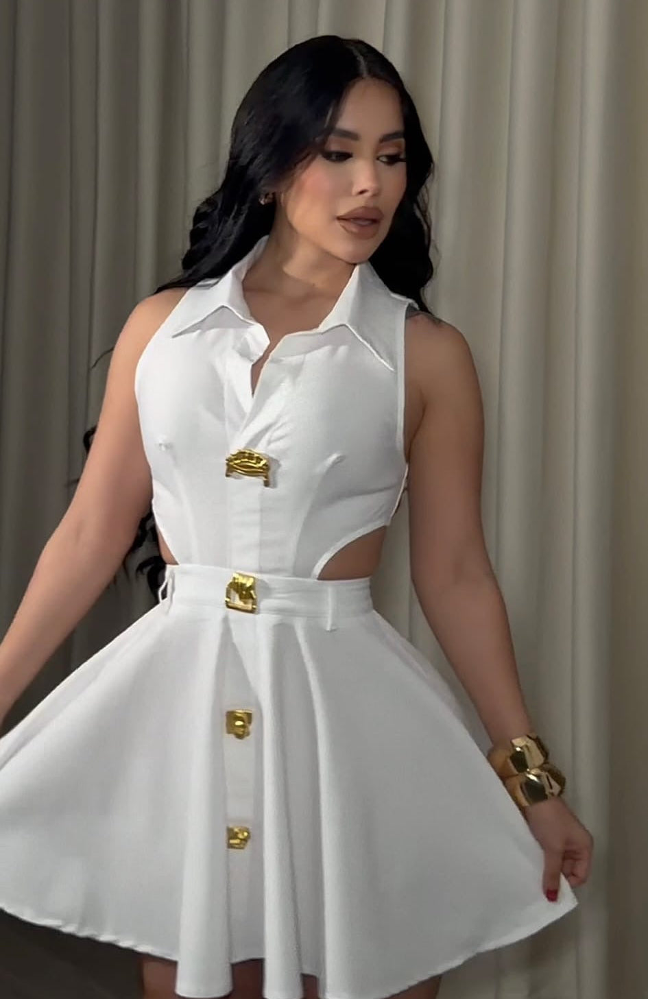 Collard Button dress