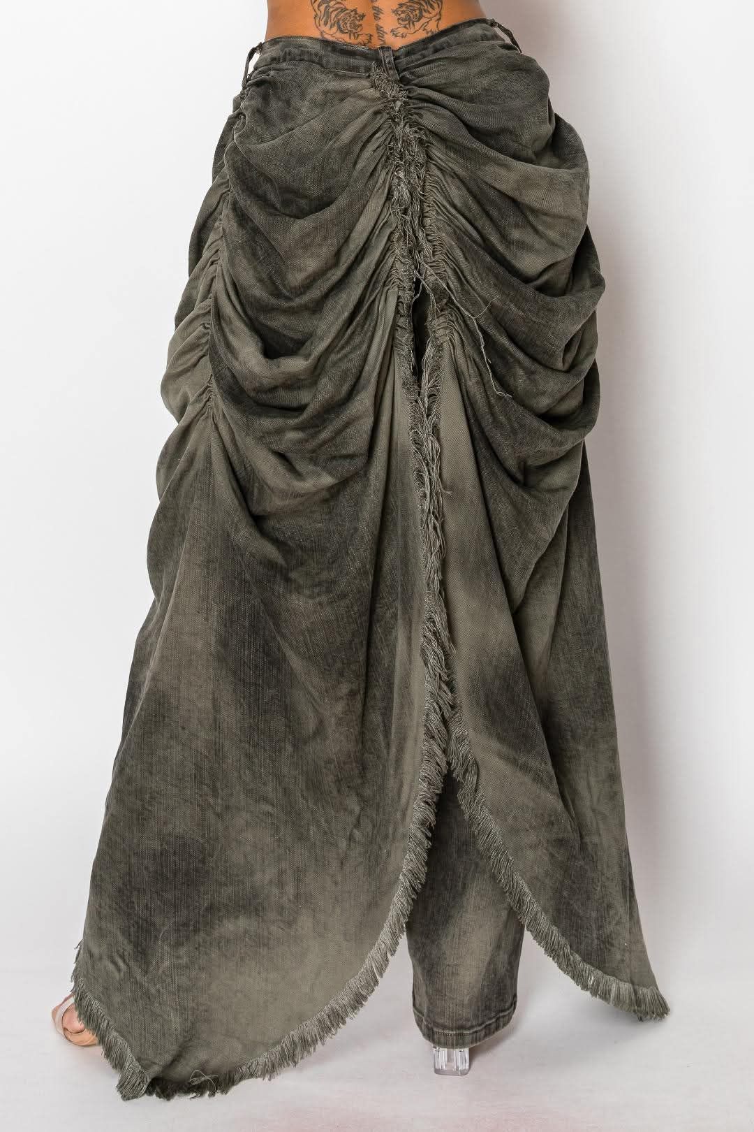 Draped Vintage Skirt Pants