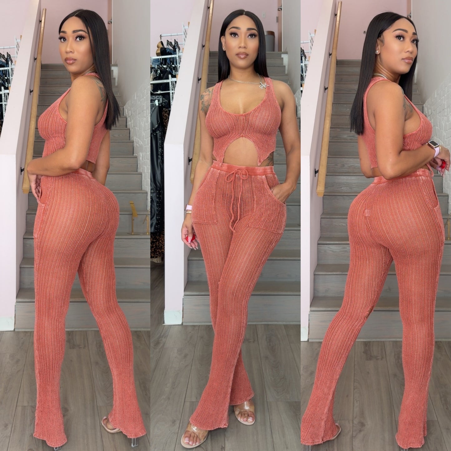 Shear Knit Pant Set