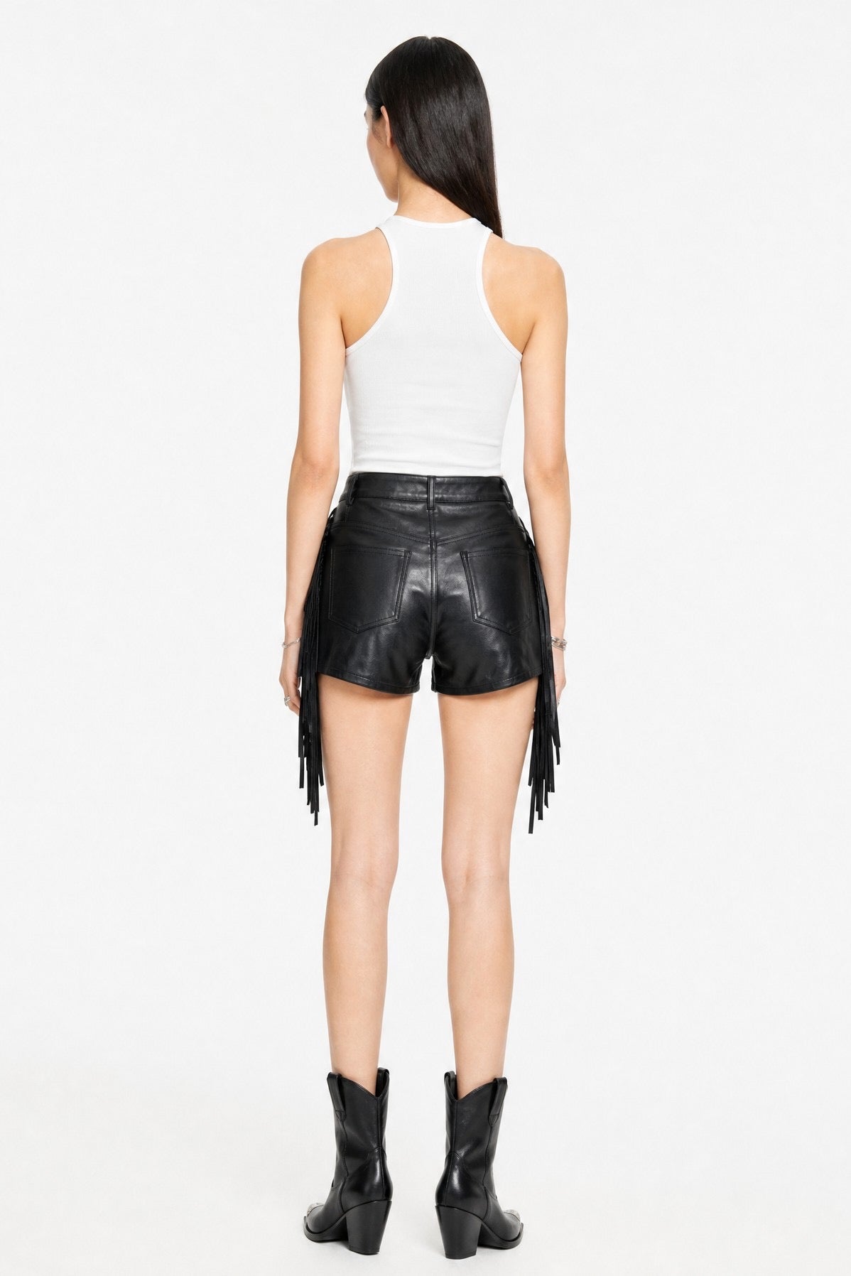 Fringe Leather shorts