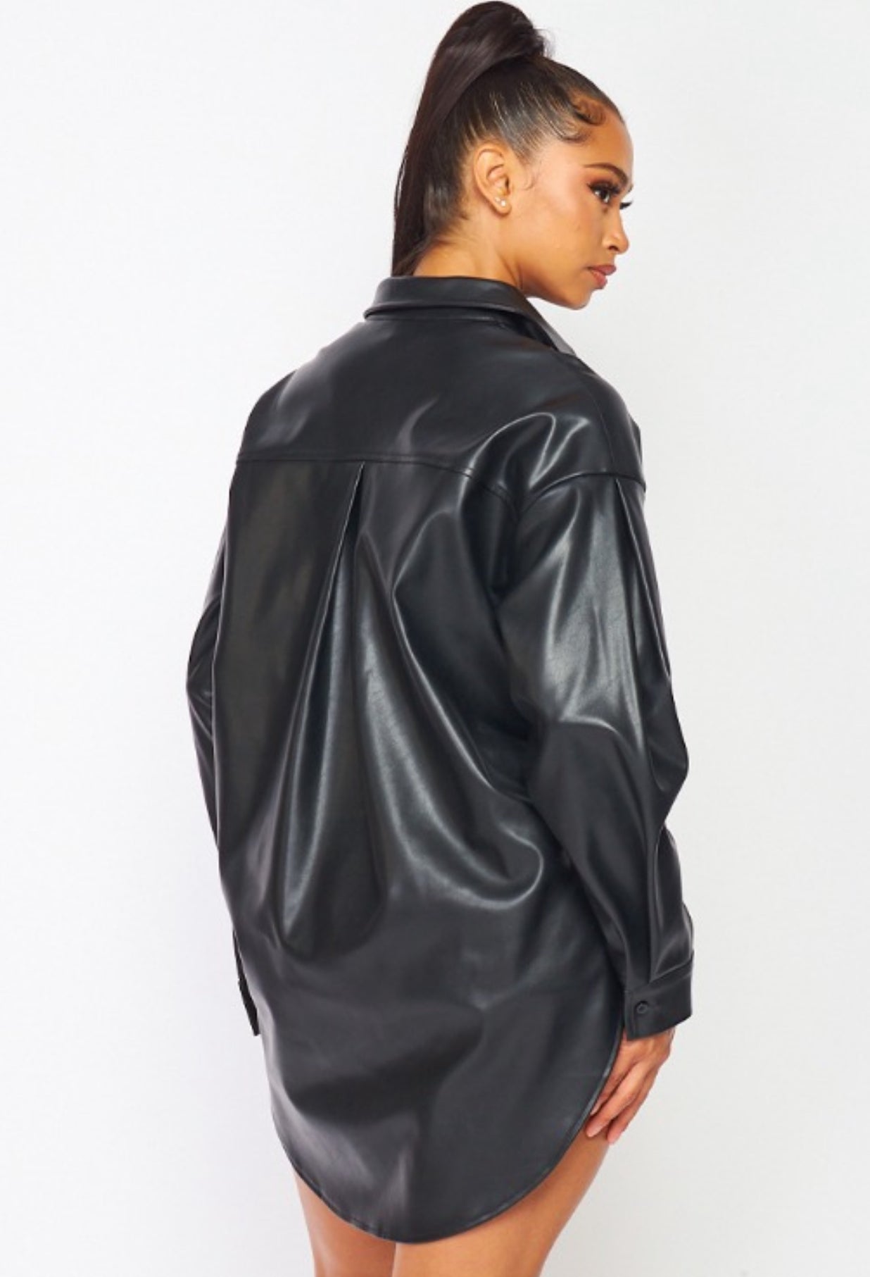 PU leather Short set