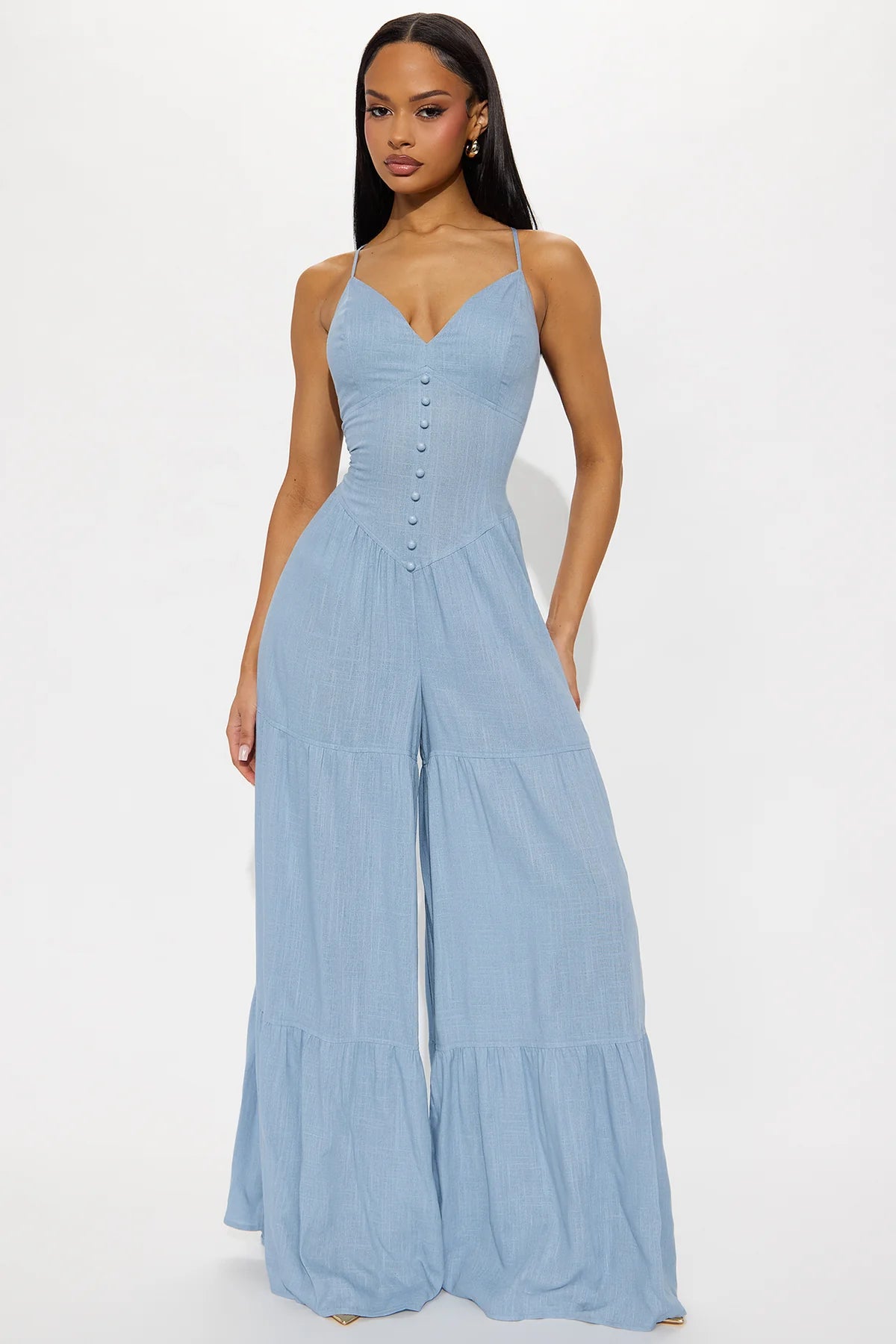 Linen Tiered Jumpsuit