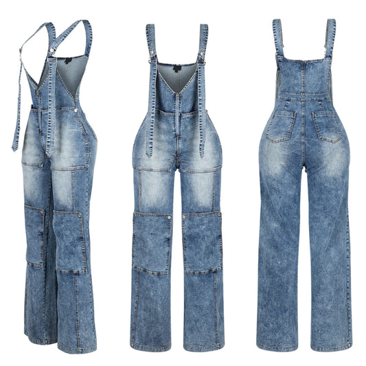 Fold over Denim Jumpsuit