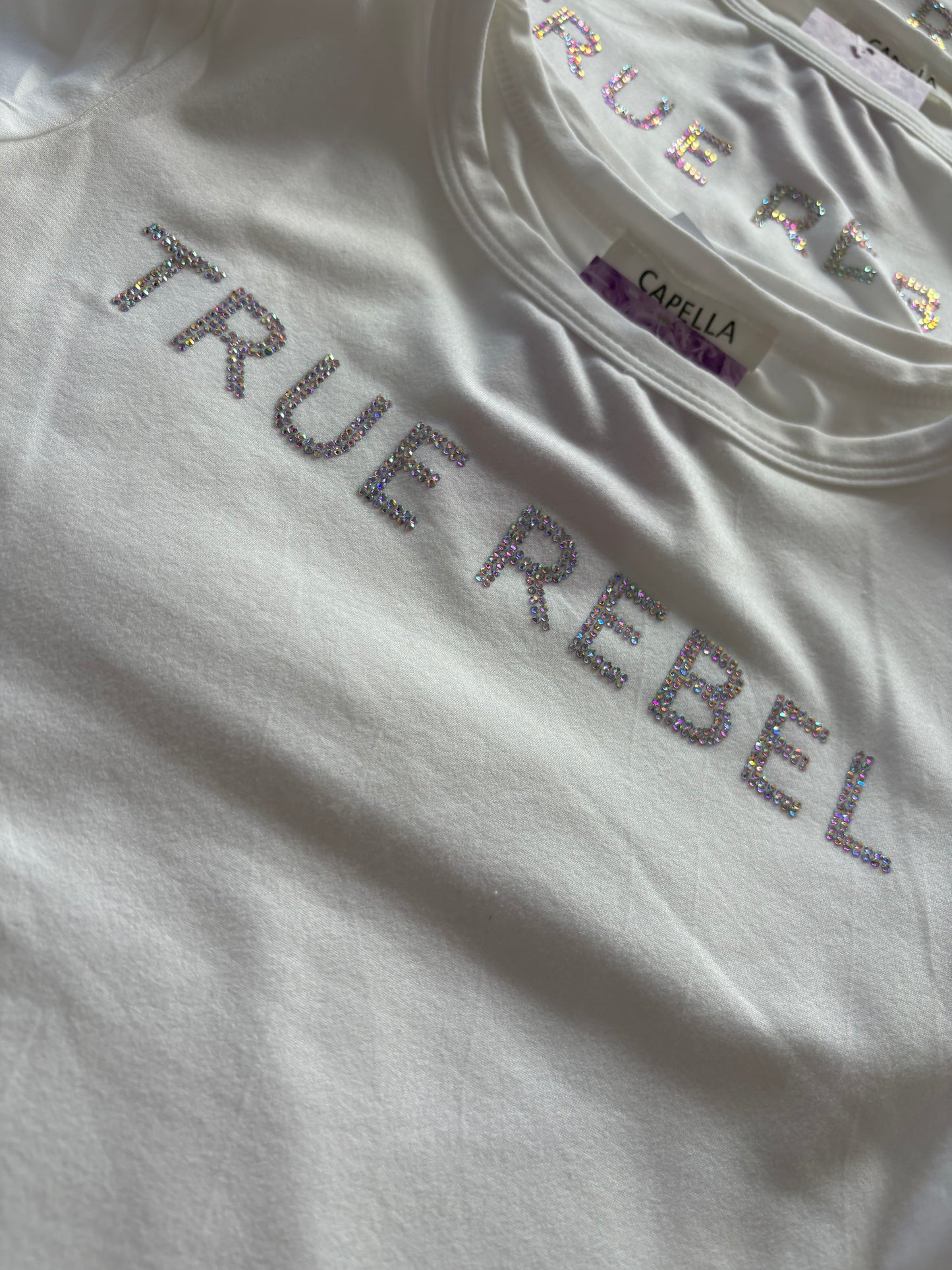 True Rebel Rhinestone cropped tee 2