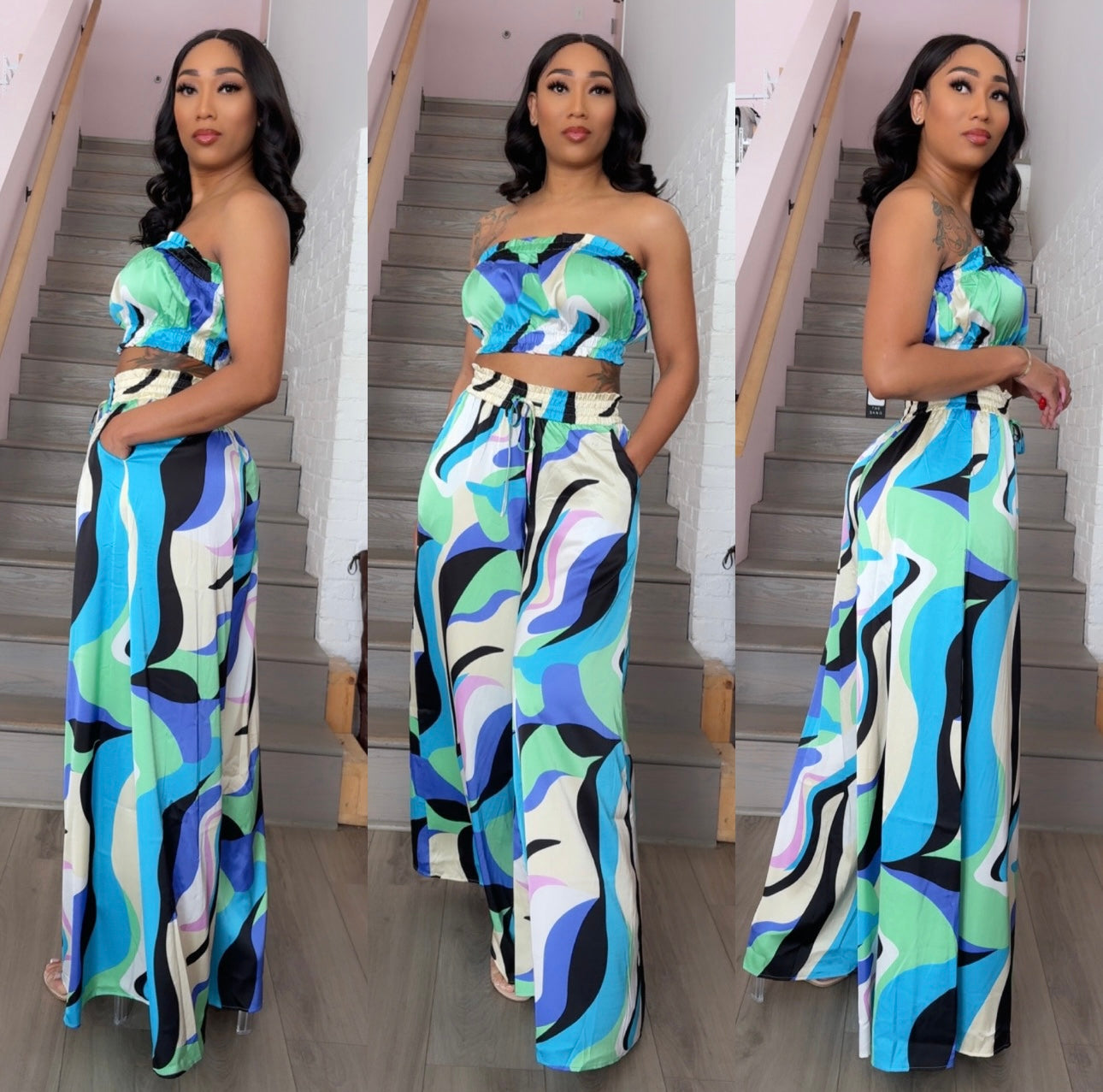 Swirl Palazzo Pant Set