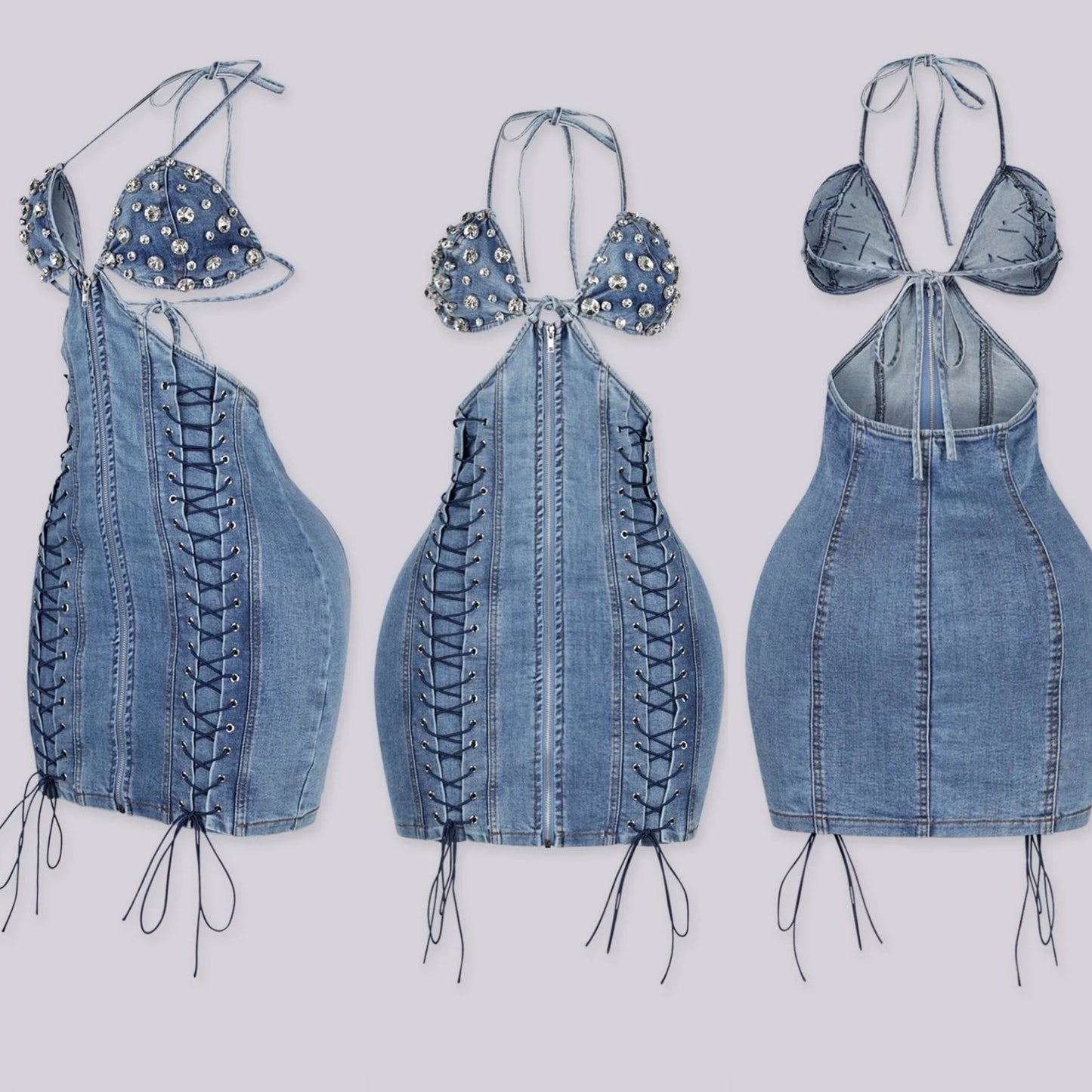 Diamonds & Denim Mini Dress