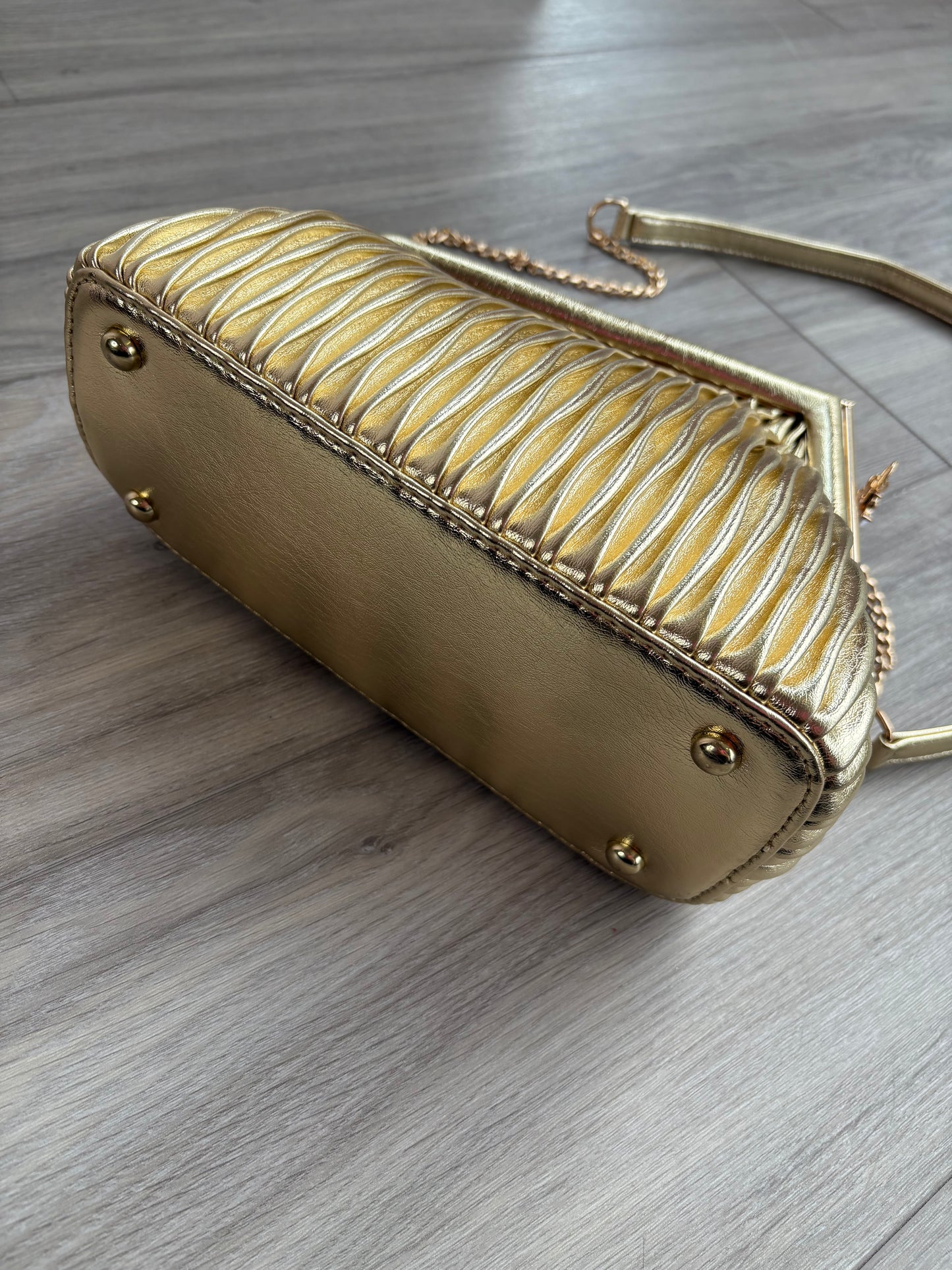 Gold Fendi inspired bag