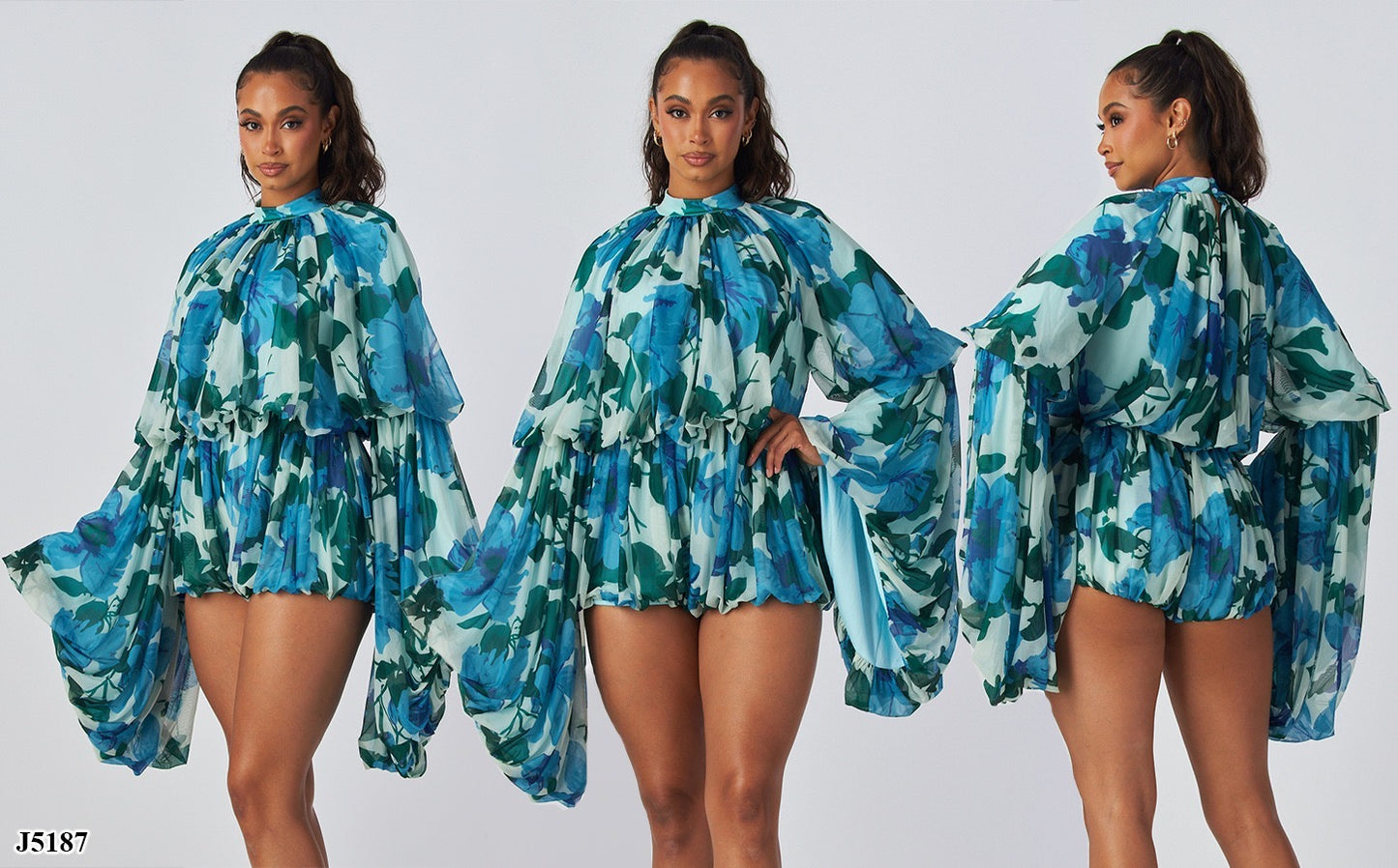 Floral Drapped Romper