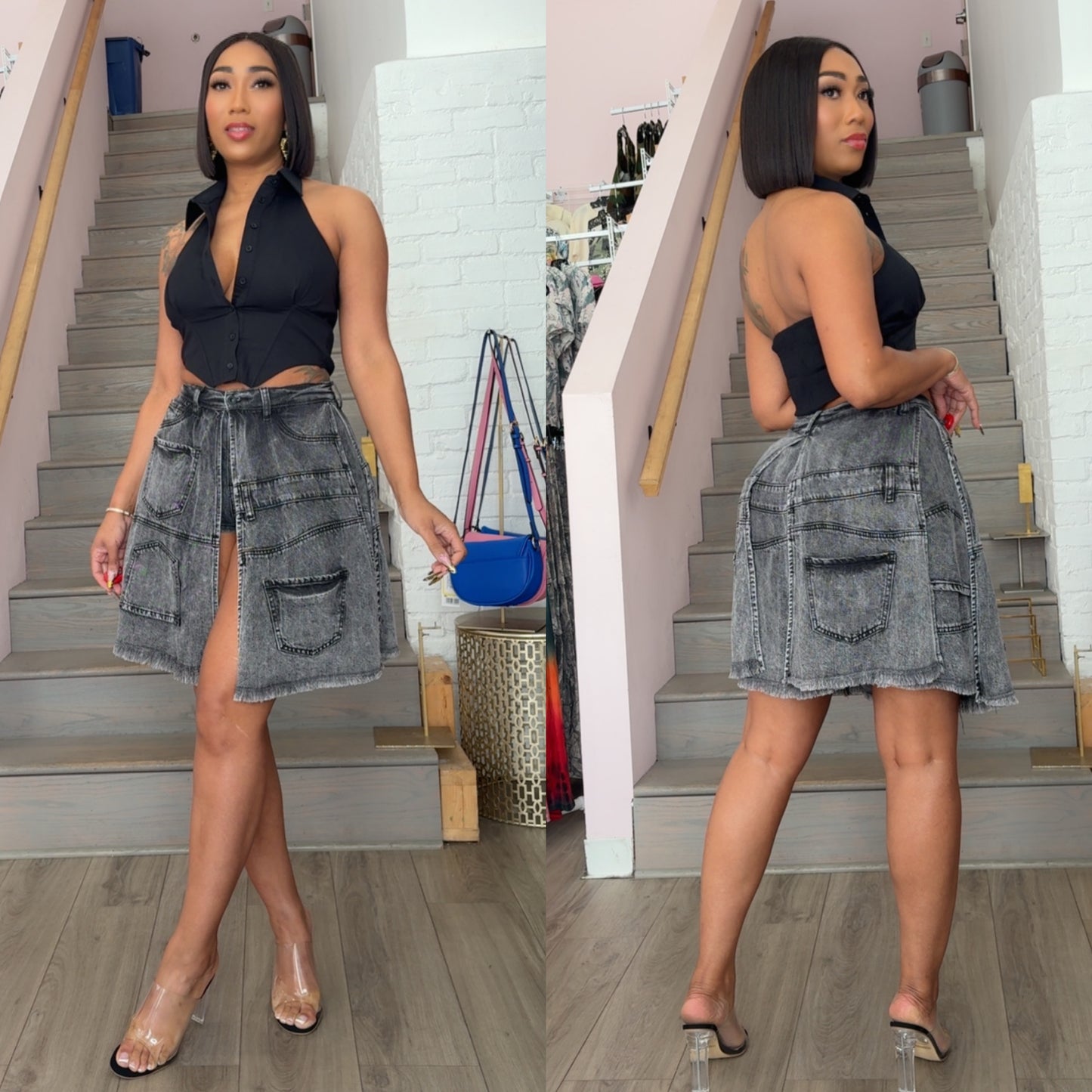 Paneled Skort