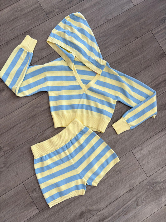 Stripe Knit Short Set