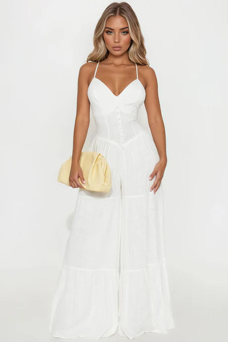 Linen Tiered Jumpsuit