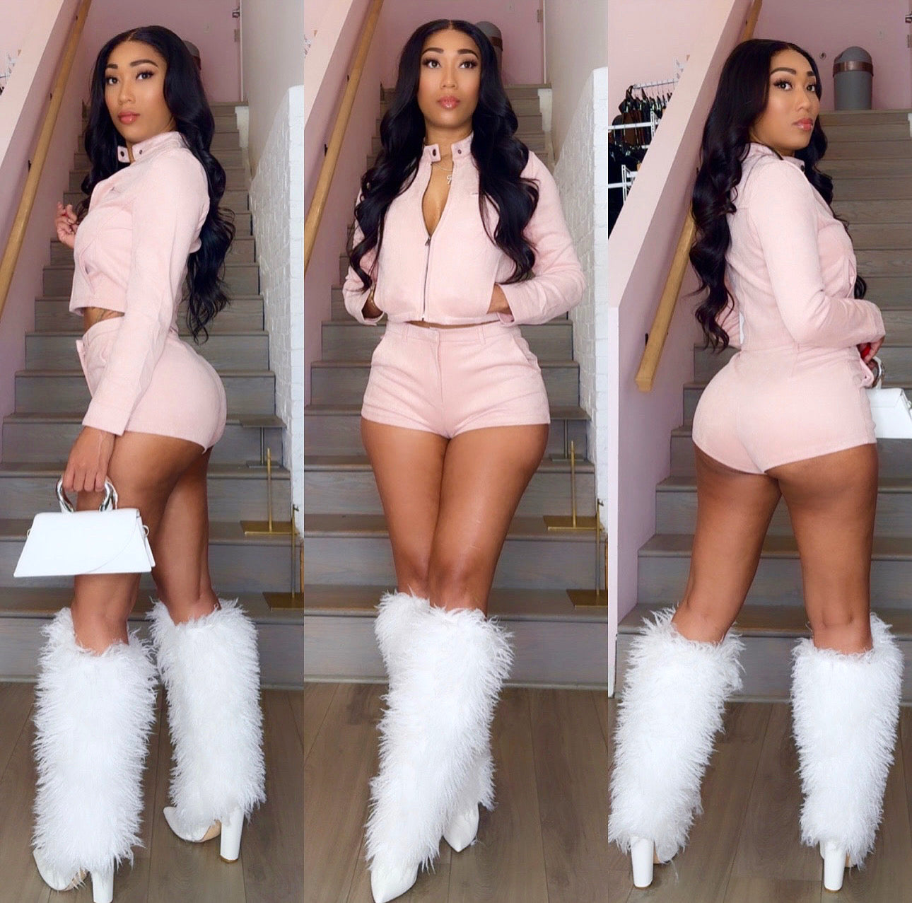 Blushing Faux Short set