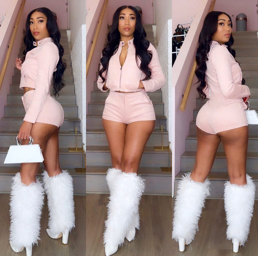 Blushing Faux Short set