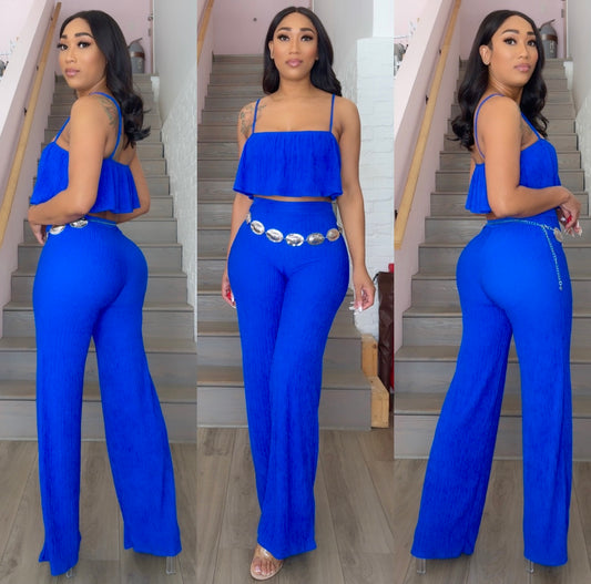 Blue Palazzo Pant Set