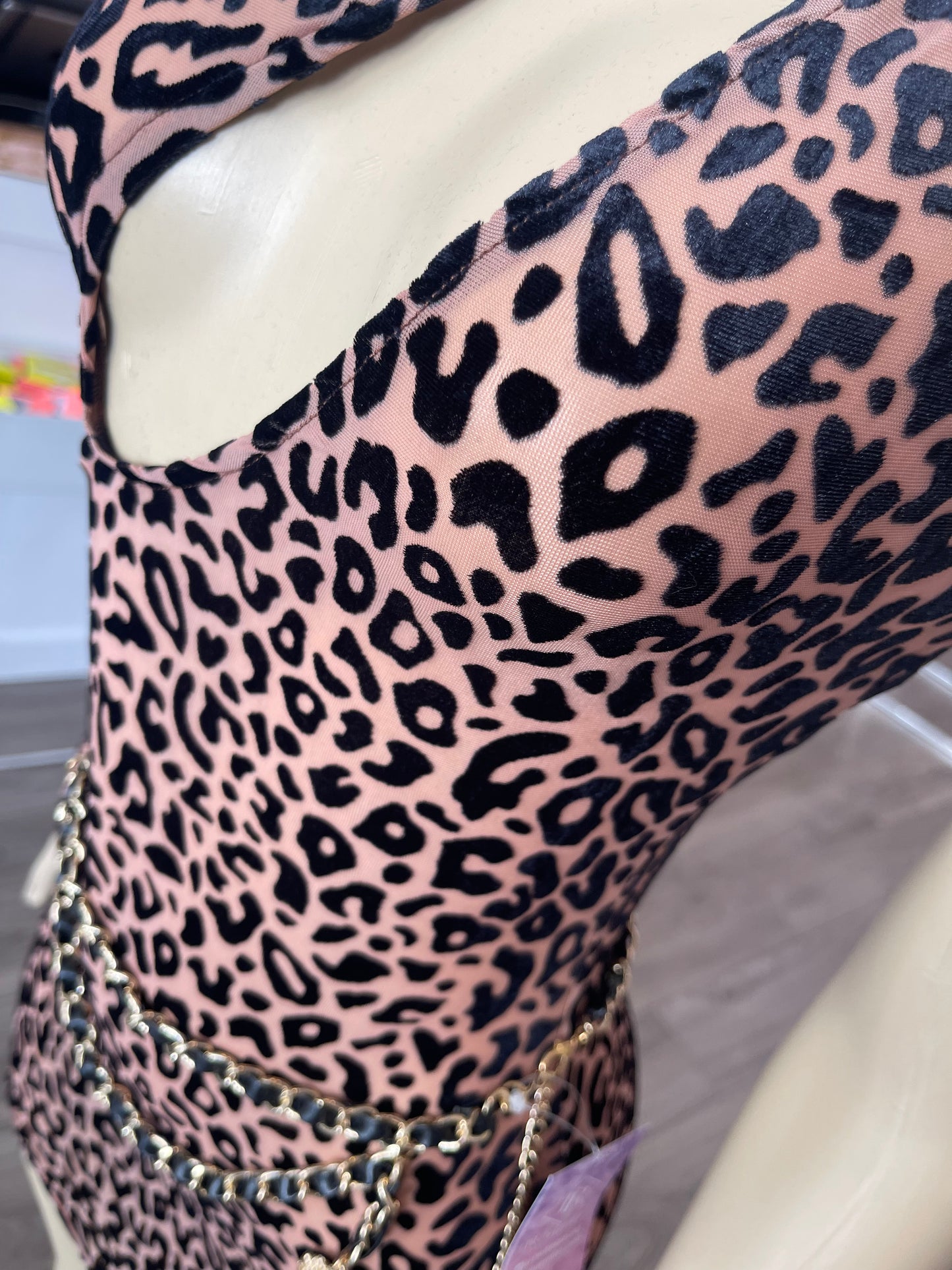 Mesh Cheetah print dress