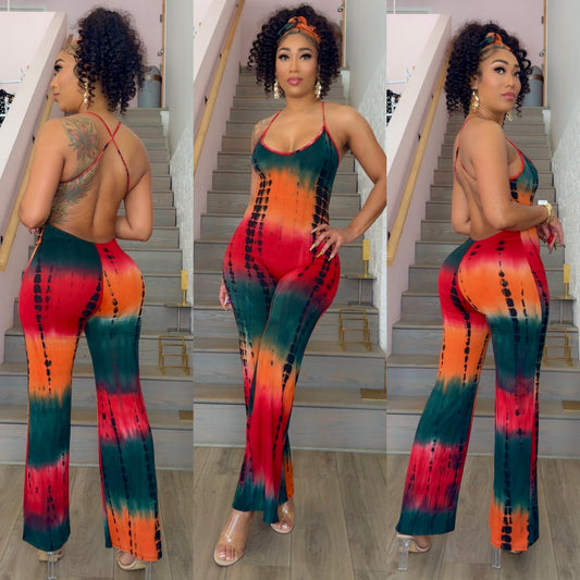 Tie Dye Jumpsuit w/ headband