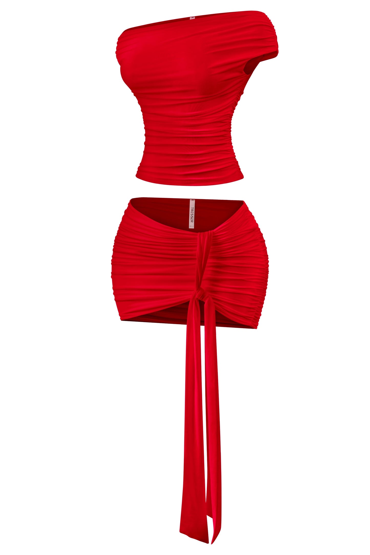 Ruched mini Skirt set