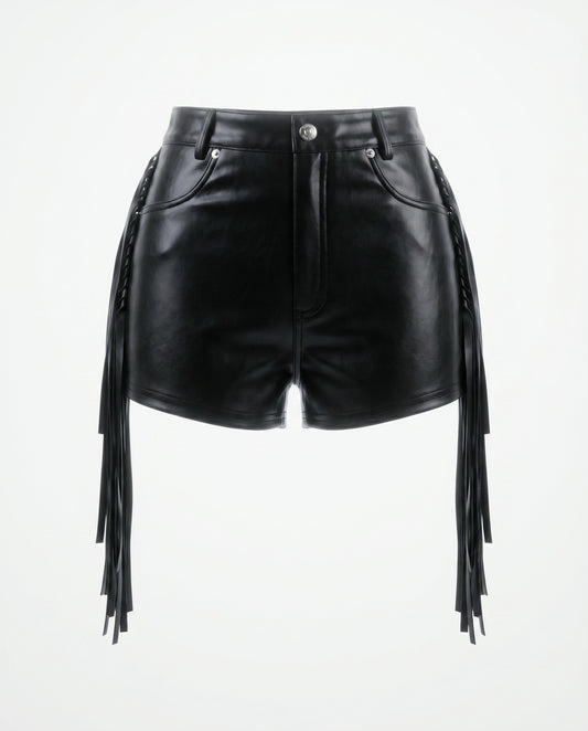 Fringe Leather shorts