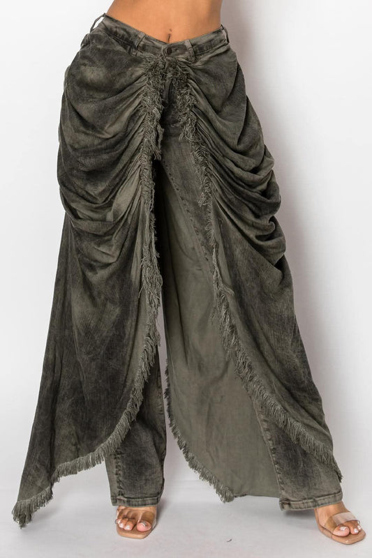 Draped Vintage Skirt Pants