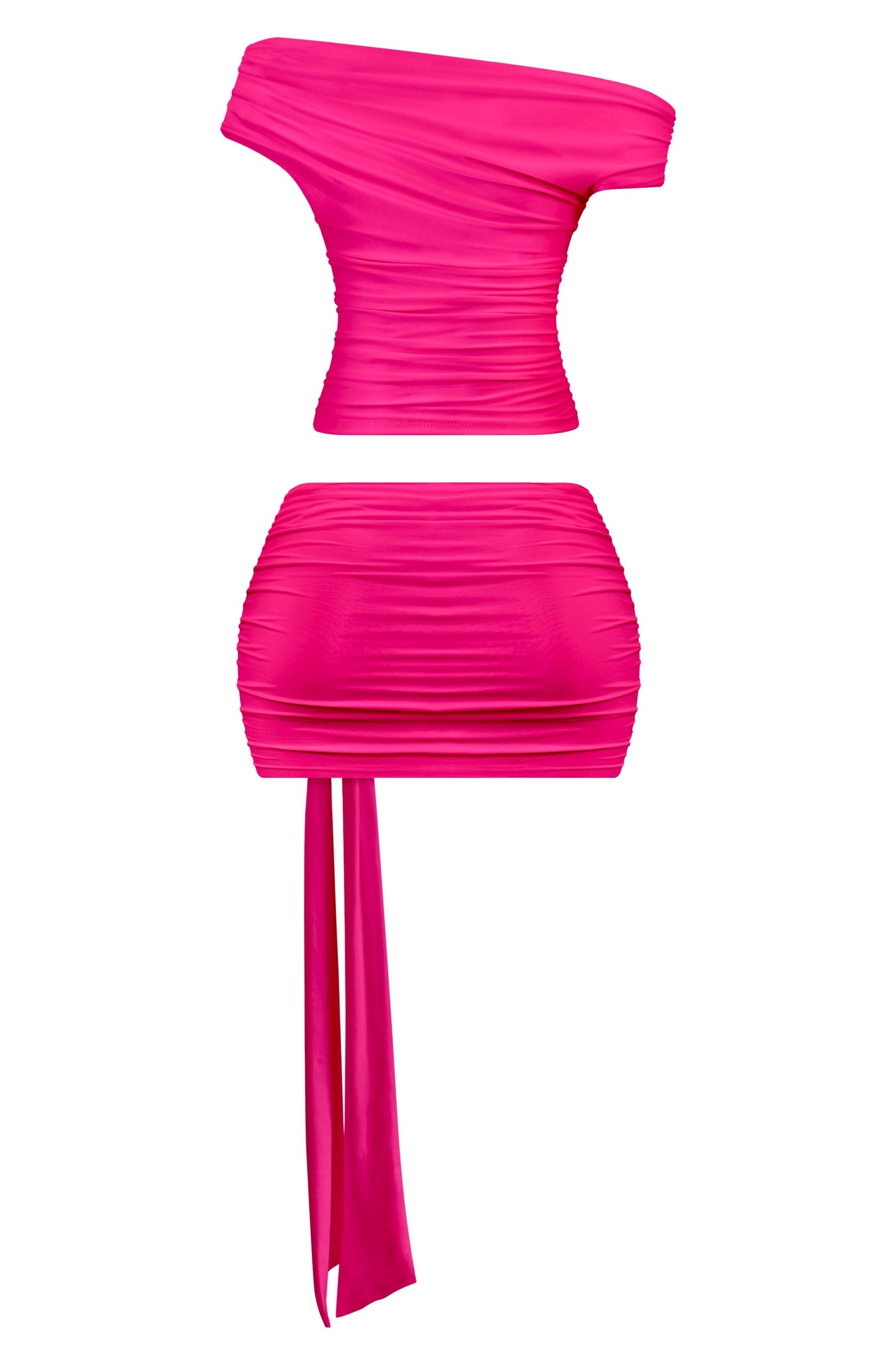 Ruched mini Skirt set