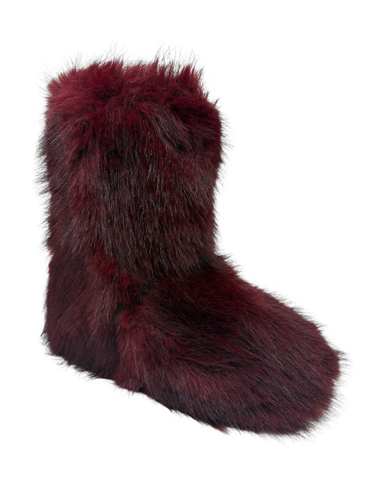 Melanie Fur Booties Burgundy