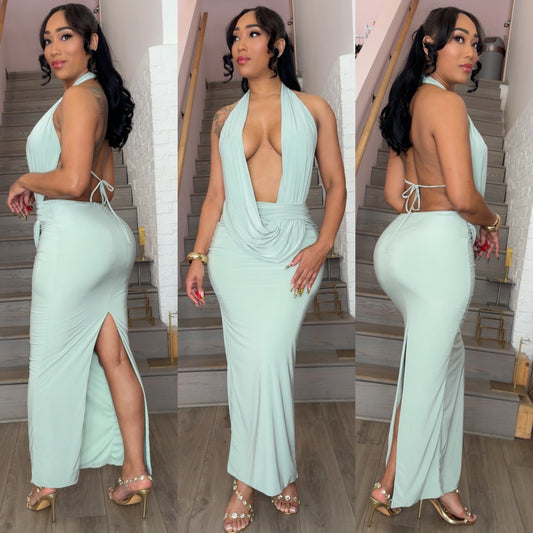 Deep Cowl Maxi Dress