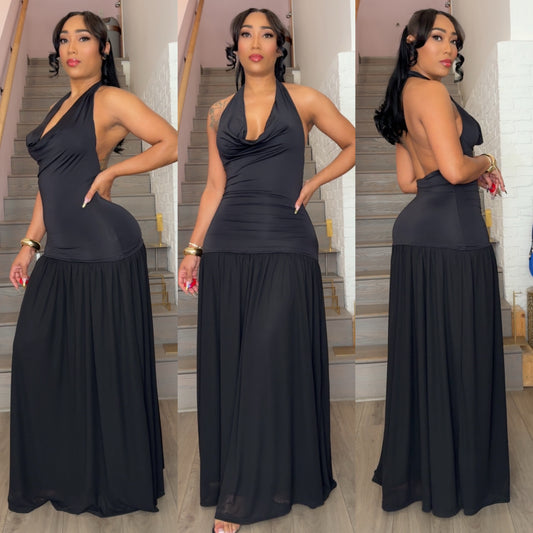 Cowl Neck Ammo Maxi dress