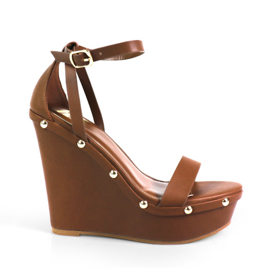 Rhona 75 Wedge Heels Tan