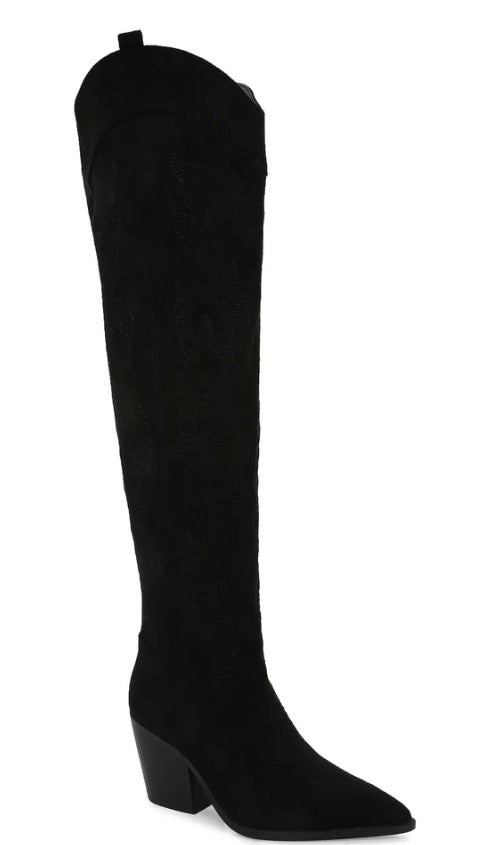 Ariana Cowgirl Boot Black