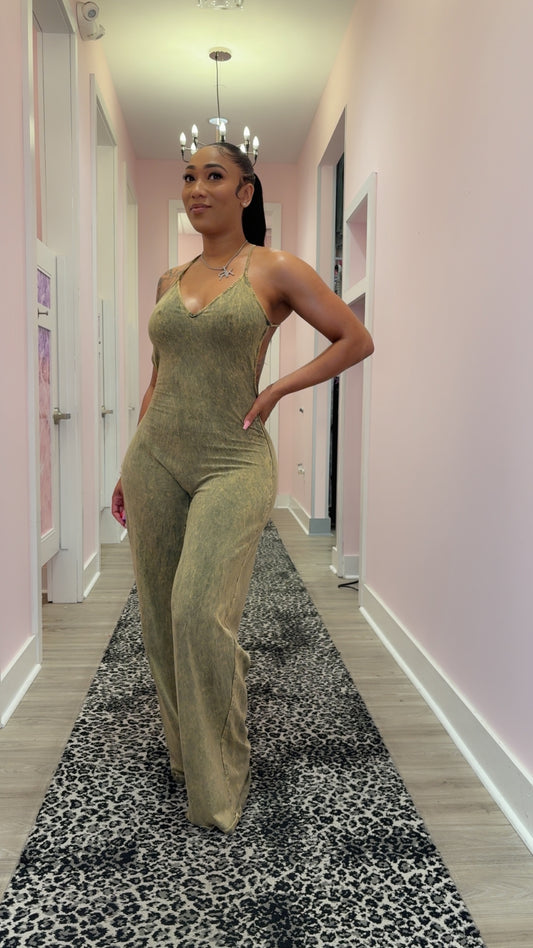 Mineral wash wide leg jumper