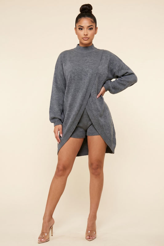Overlap Sweater with matching Shorts