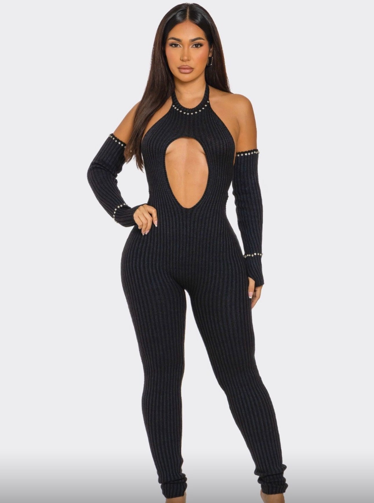 Knit Jumpsuit with sleeves