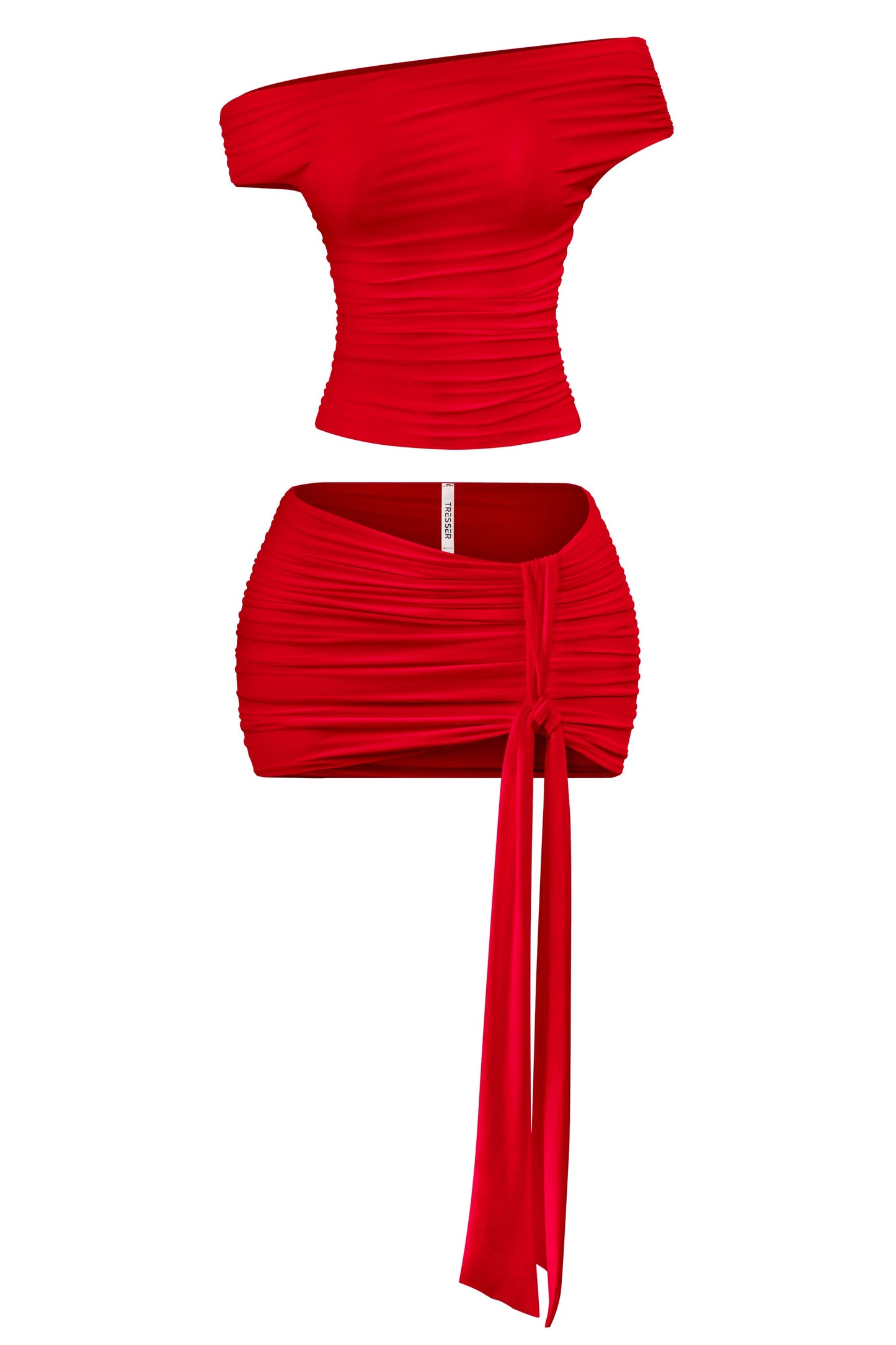 Ruched mini Skirt set