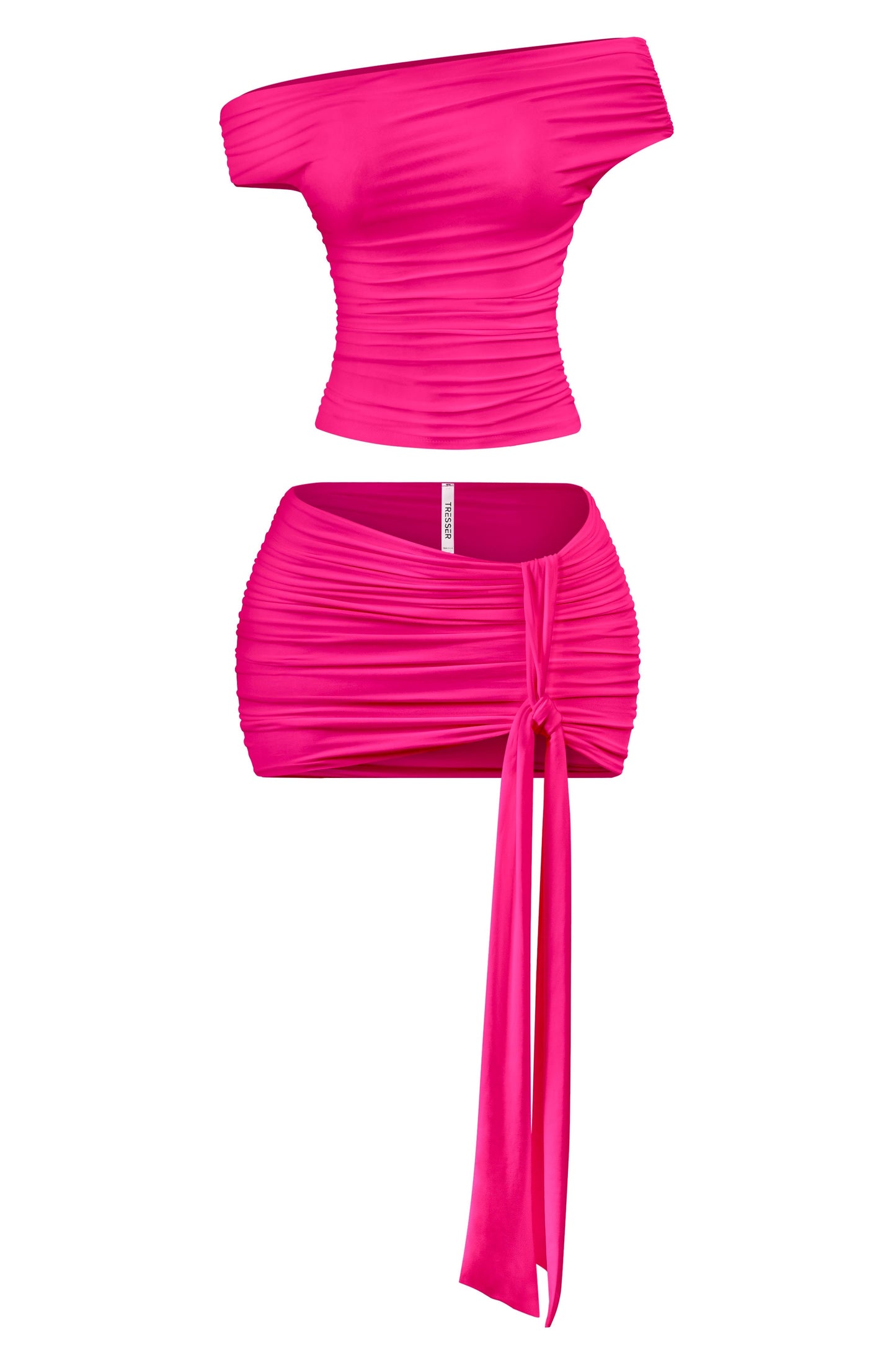 Ruched mini Skirt set