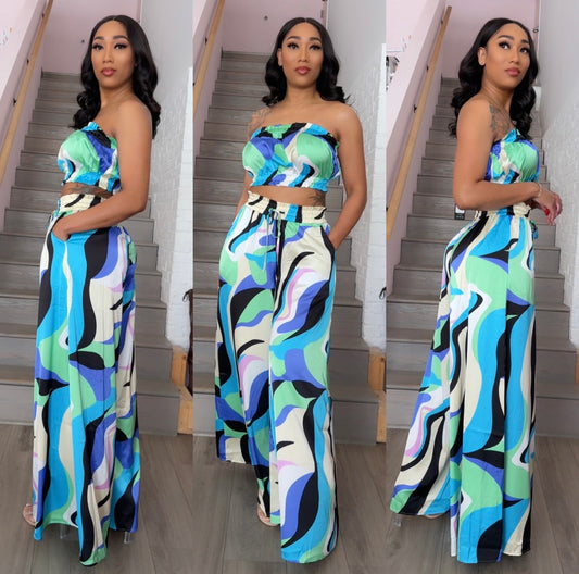 Swirl Palazzo Pant Set