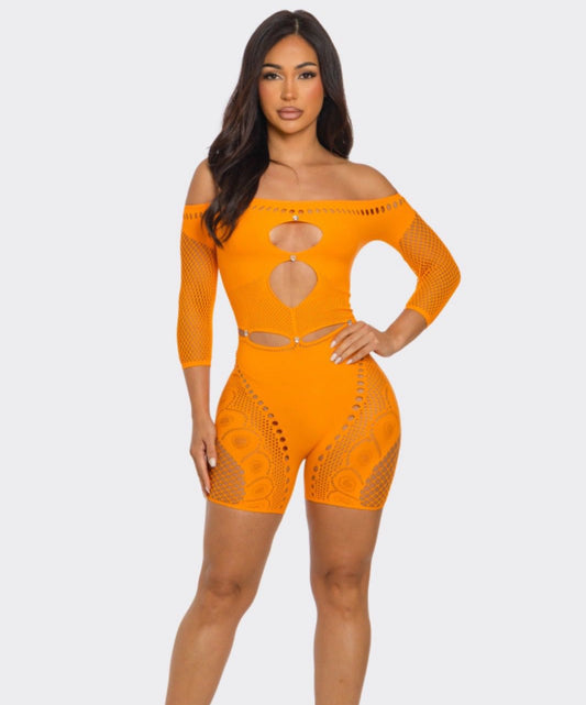 Agent Orange seamless Romper