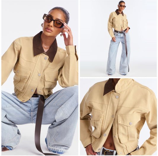 Crop Canvas Jacket