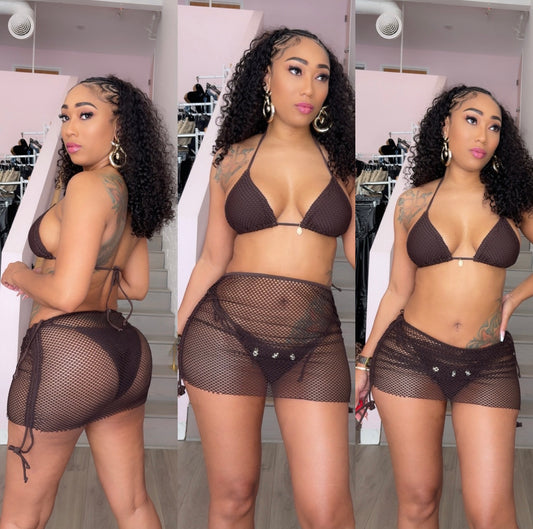 3pc Fishnet Bikini