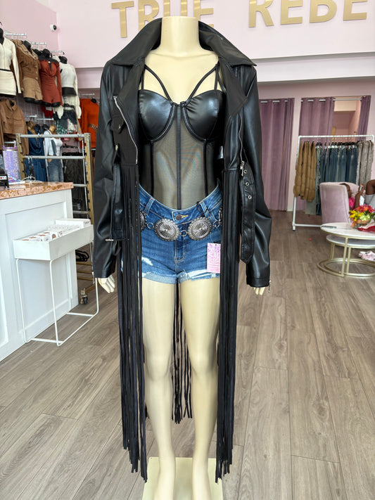 Leather Fringe Jacket
