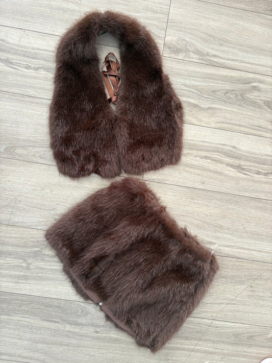 Fur Bae skirt set