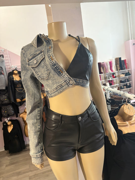 Denim Duo Top